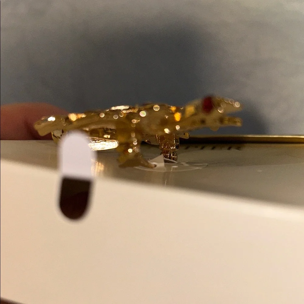 Napier Red Enamel and Rhinestone Poinsettia Pin Brooch.
